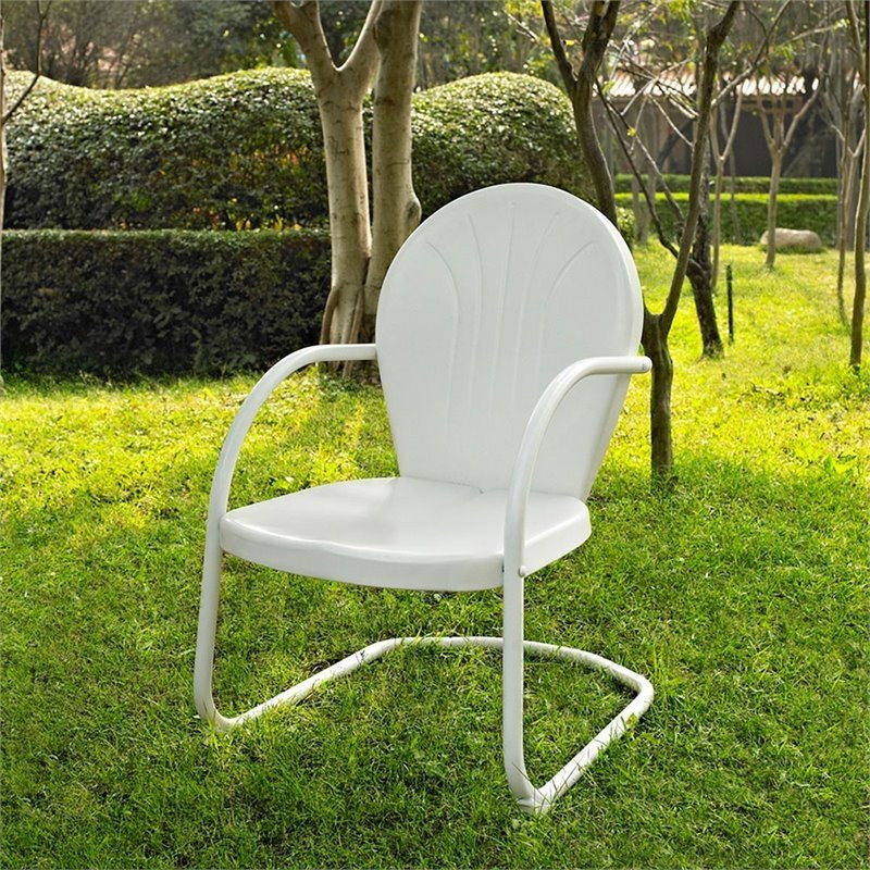 Home Square 2 Piece UV resistant Metal Patio Chair Set in White   Contemporary   Outdoor Lounge Chairs   by Homesquare  Houzz