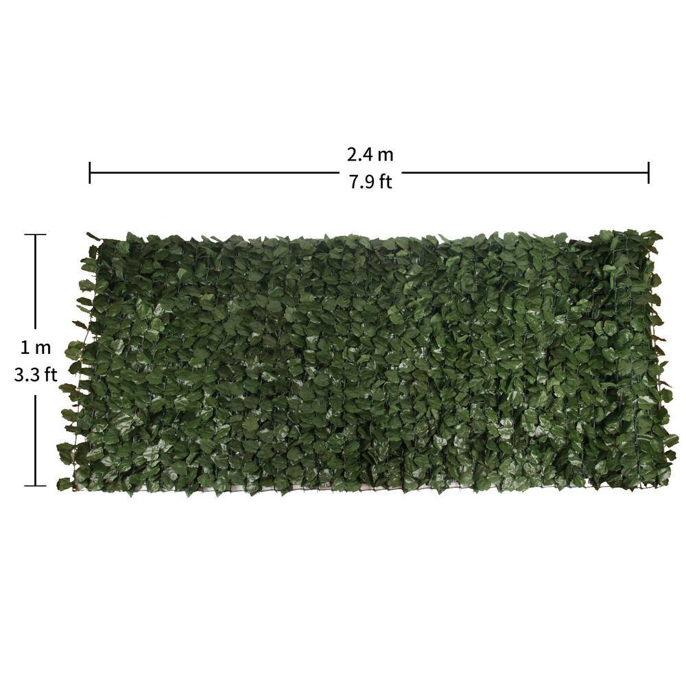 Afoxsos 3.3 ft. x 7.9 ft. Plastic Outdoor Fence Maple Leaf 740 Leaves in Green SYHW146