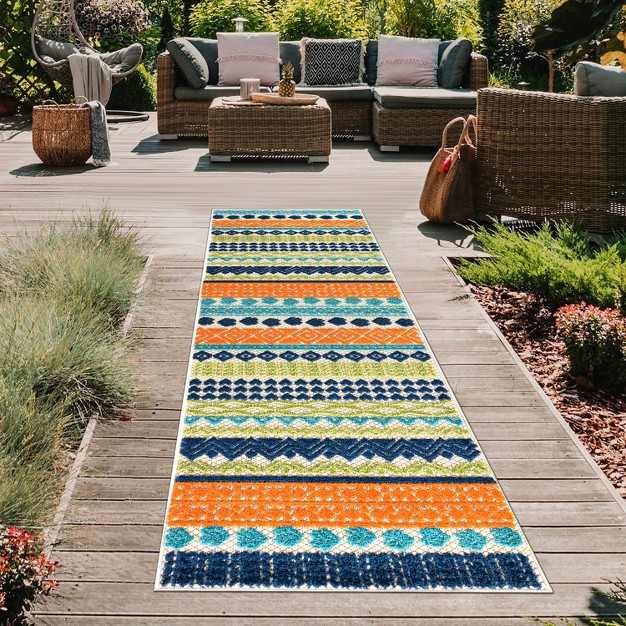 World Rug Gallery Ronda Contemporary Bohemian Indoor outdoor Area Rug