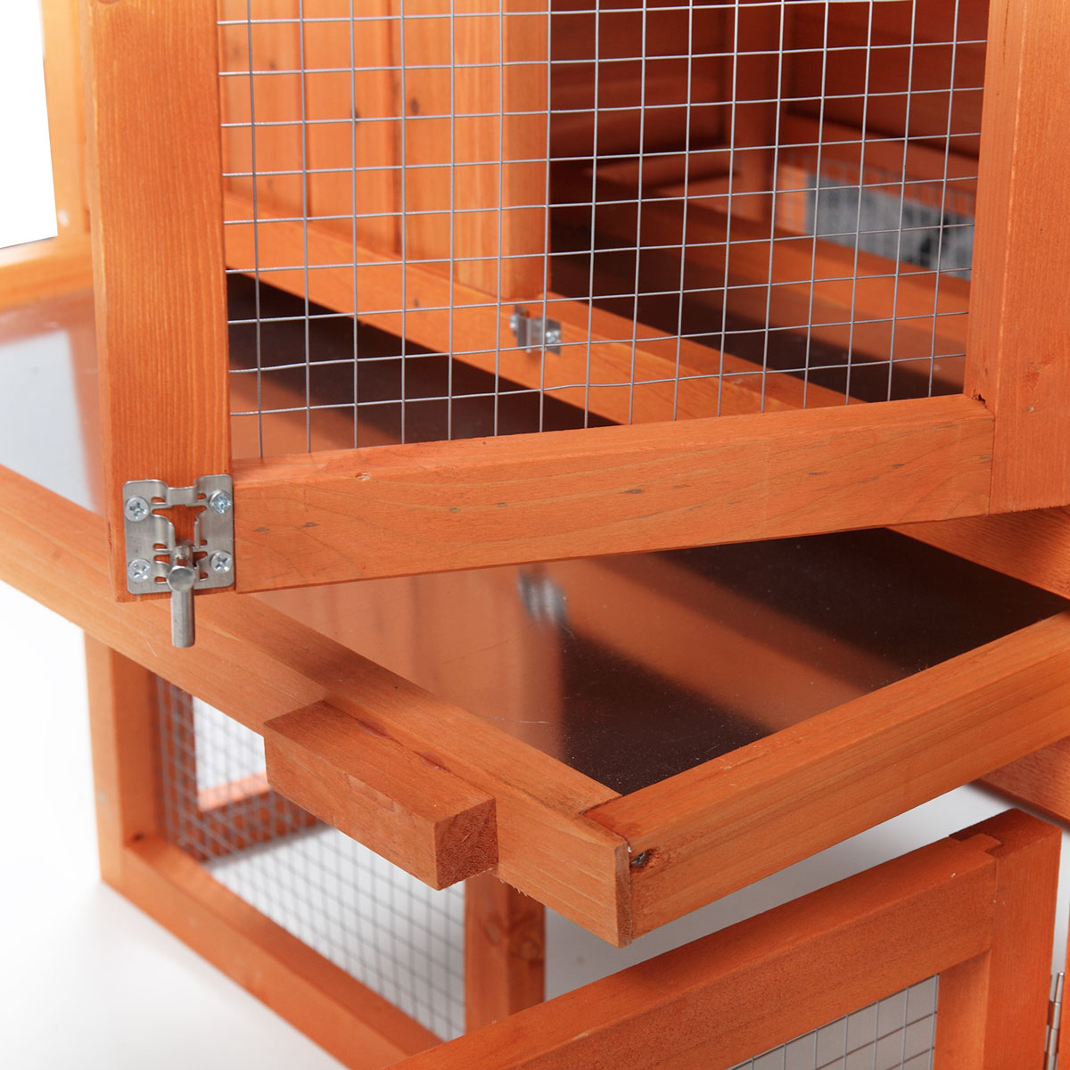 Veryke Indoor Rabbit Hutch， Rabbit Cage， Wooden Bunny Cages with Run Hen Coop， Rabbit House Backyard Shelter， Orange