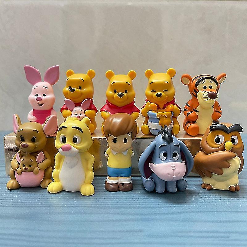 10pcs/set Cartoon Winnie The Pooh Family Cute Action Figure Toy Winnie Pooh Piglet Owl Tiger Eeyore Figure Gifts For Girls Kids