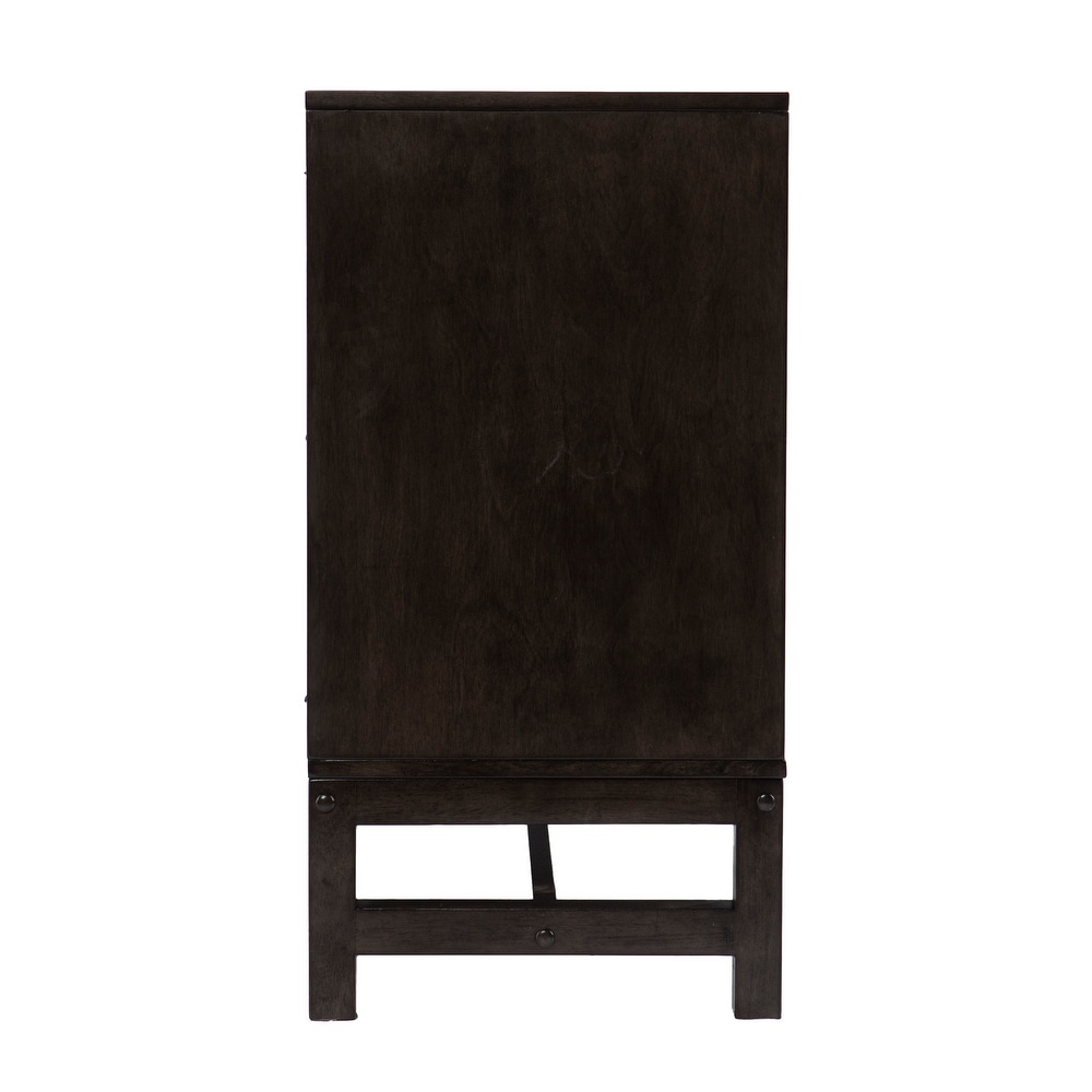 SEI Furniture Lanigan Contemporary Brown Wood Electric Fireplace