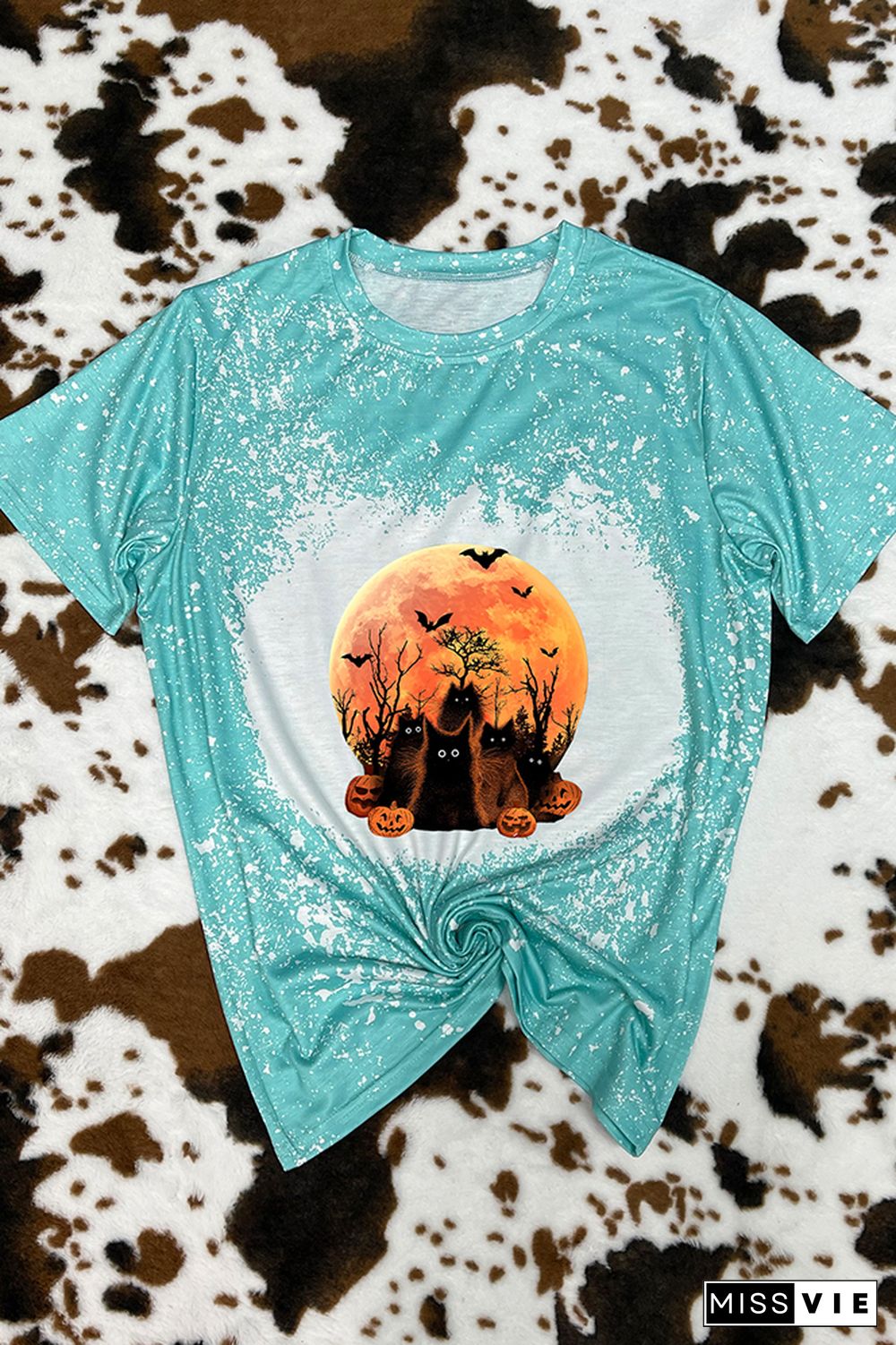 Halloween Black Cat Graphic Tee Wholesale