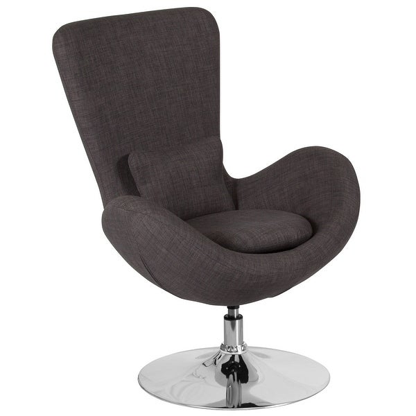 LeatherSoft Swivel Side Reception Chair with Bowed Seat