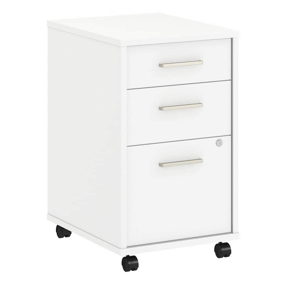 kathy ireland Method White 3 Drawer Mobile File Cabinet - Assembled KI70203SU