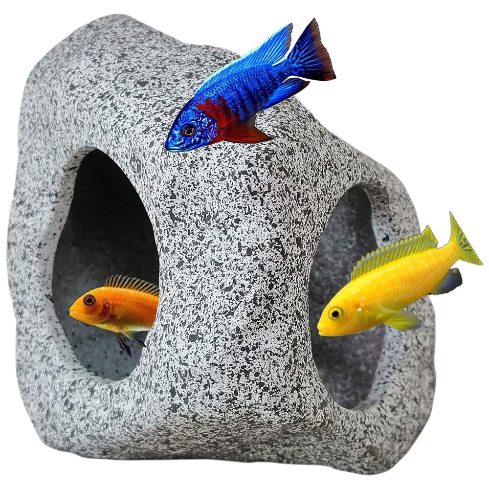 Aquarium Decoration Rock Caves， Hideaway for Shrimp Cichlid Hiding Breeding Spawning， Professional Hideout Decor for Territorial Fish