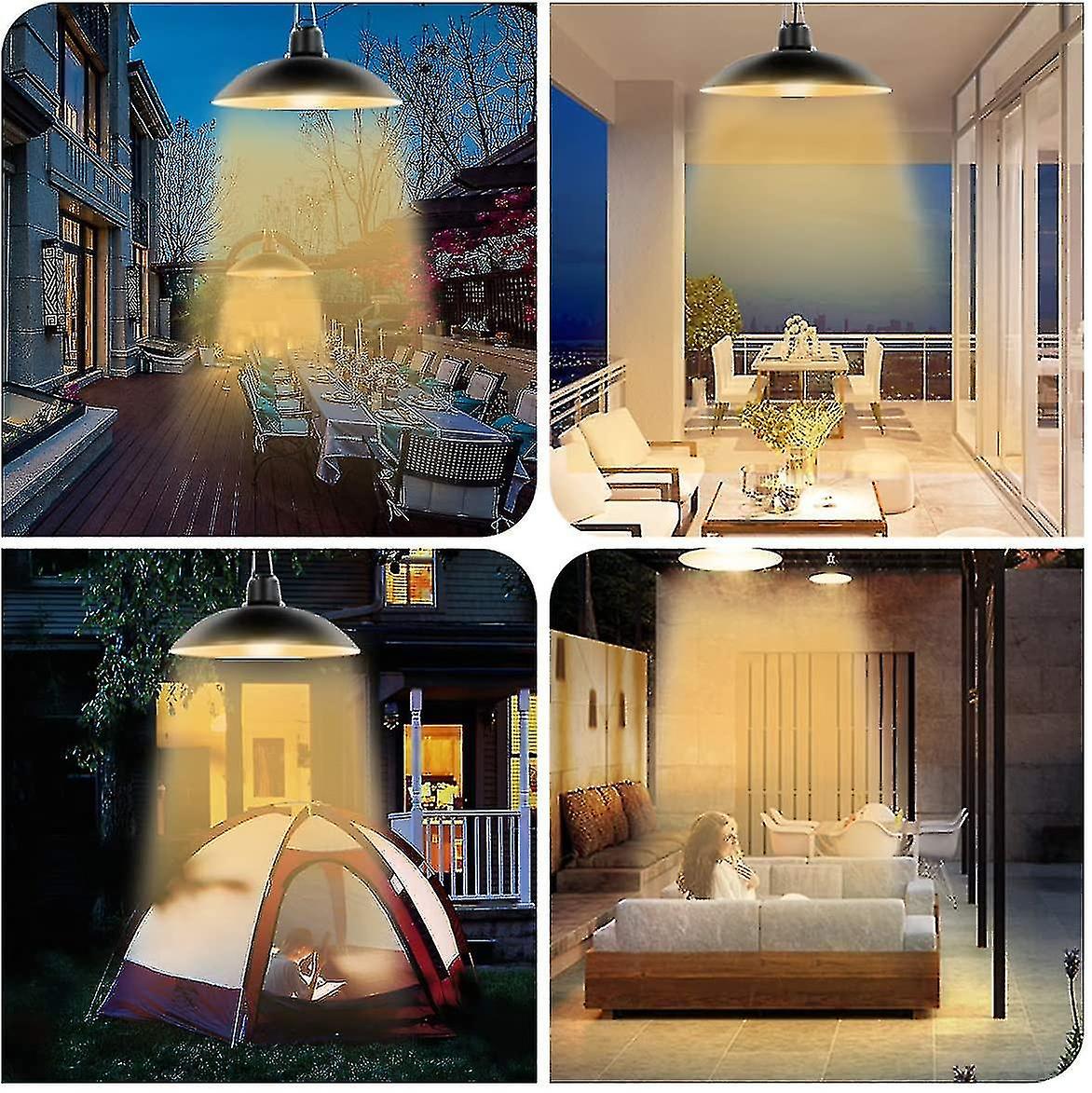 Solar Lights Outdoor/indoor，remote Control Solar Powered Pendant Lights Ip65 Waterproof，auto On/off