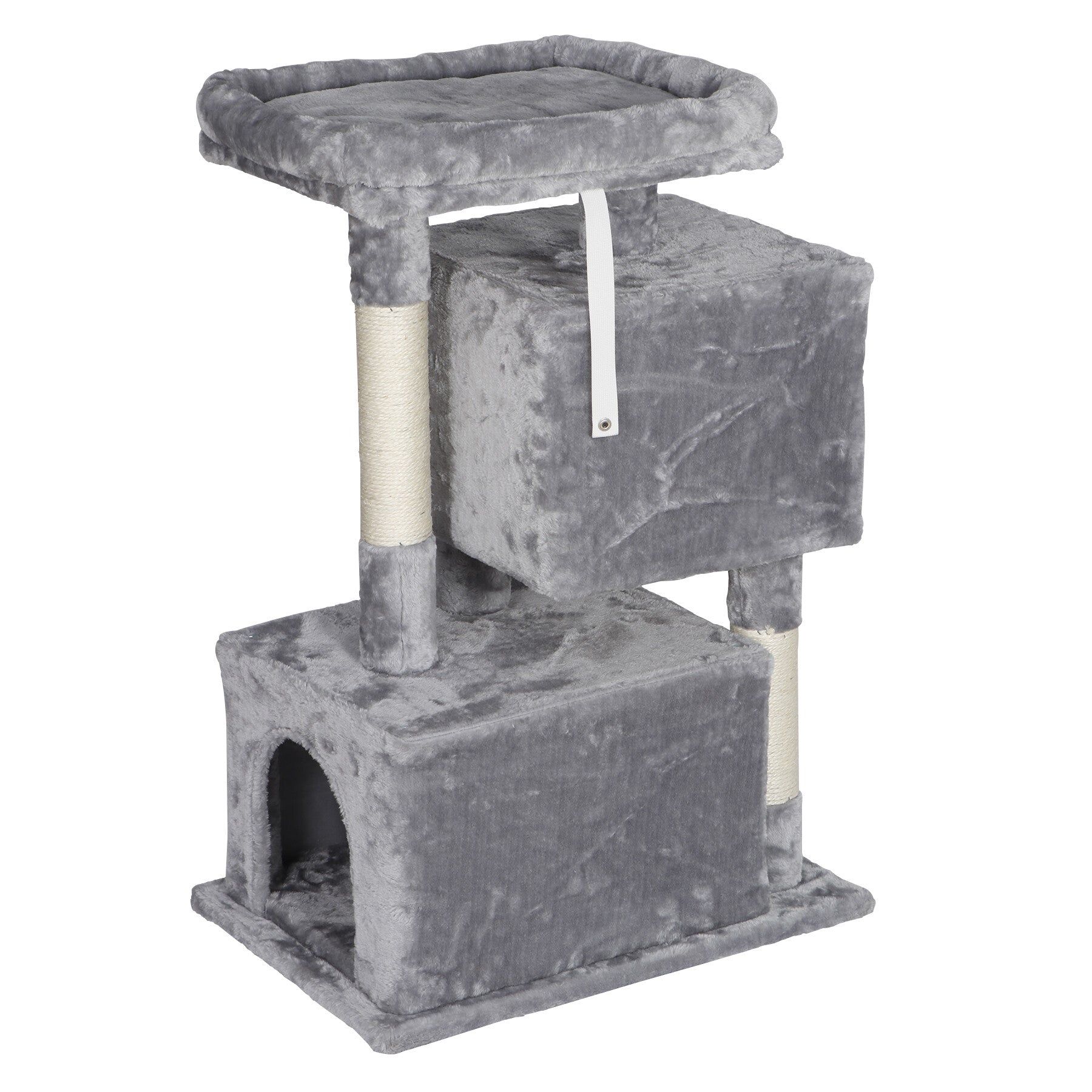 HomGarden 33.9''H Cat Tree Cat Tower for Small Medium Cats W/ Scratching Posts and Perch， Gray