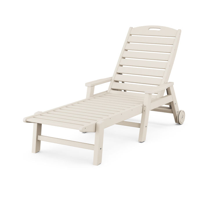 Polywood Nautical Pool Chaise with Arms & Wheels