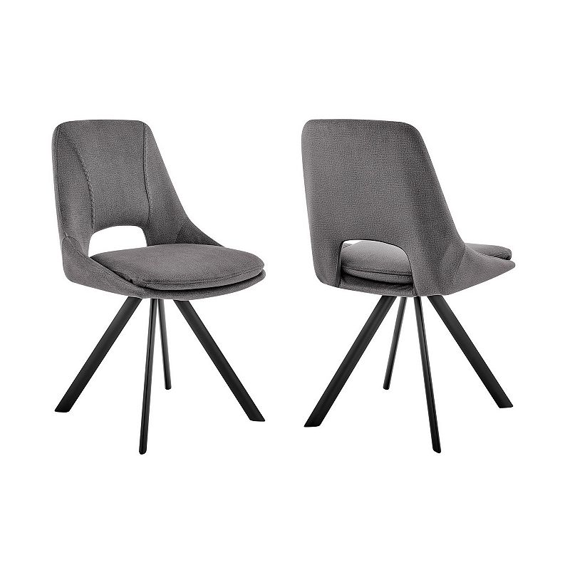 Velvet Upholstered Accent Chair， Set of 2， Black and Gray