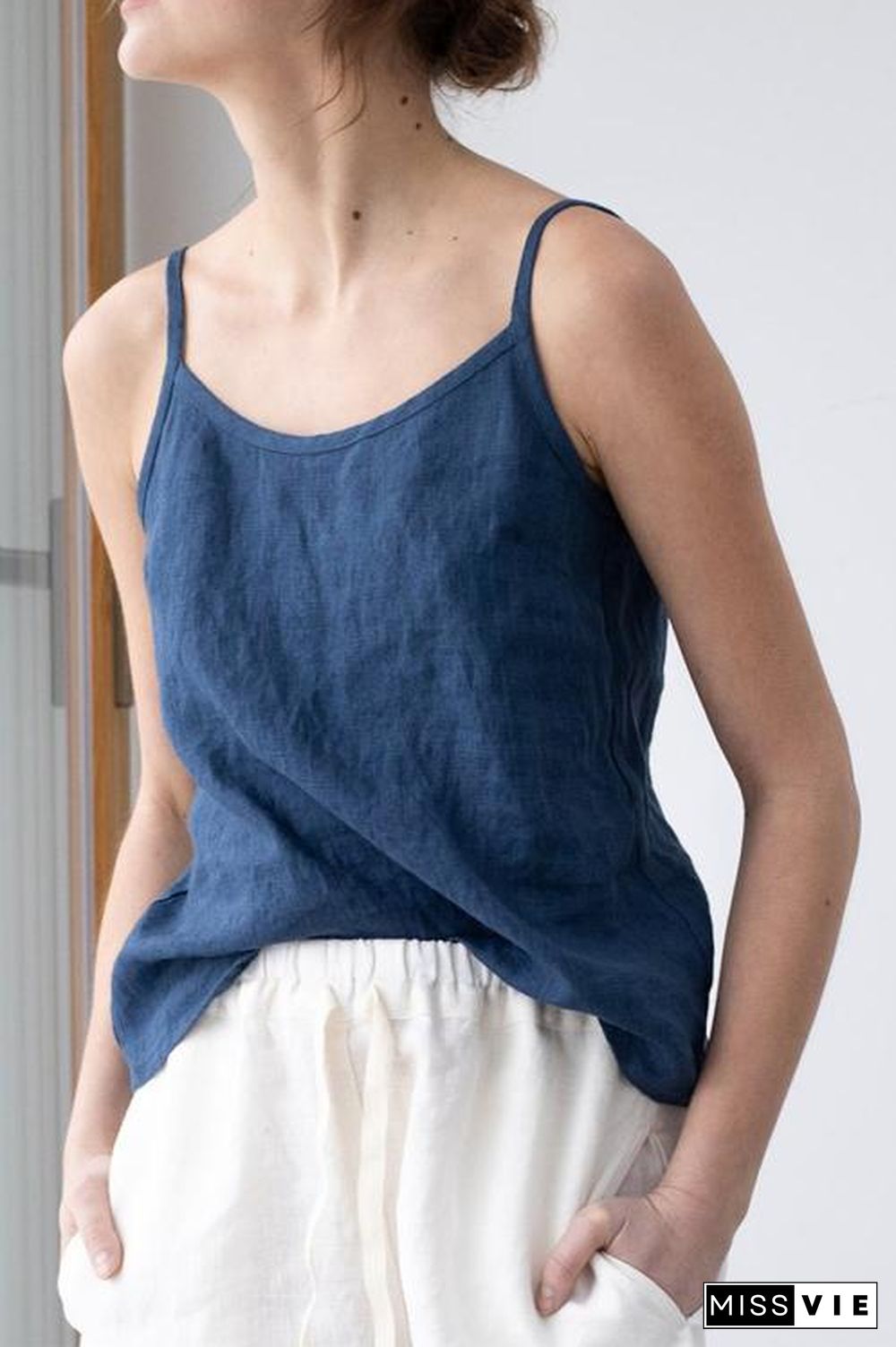 Solid Linen Tank Top