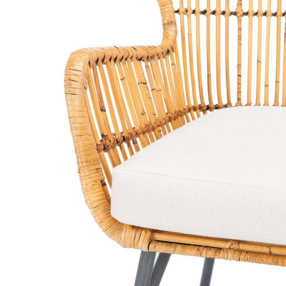 Enix Rattan Accent Chair  Natural/White/Black   Tropical   Armchairs And Accent Chairs   by Rustic Home Furniture Deco  Houzz