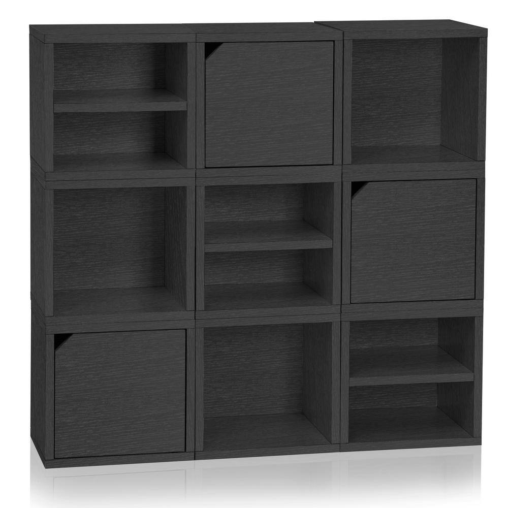 Way Basics 12.6 in. H x 13.4 in. W x 11.2 in. D Black Recycled Materials 1-Cube Organizer C-SCUBE-BK