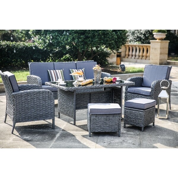 PATIO FESTIVAL 6Piece Cushioned Conversation/ Dining Set