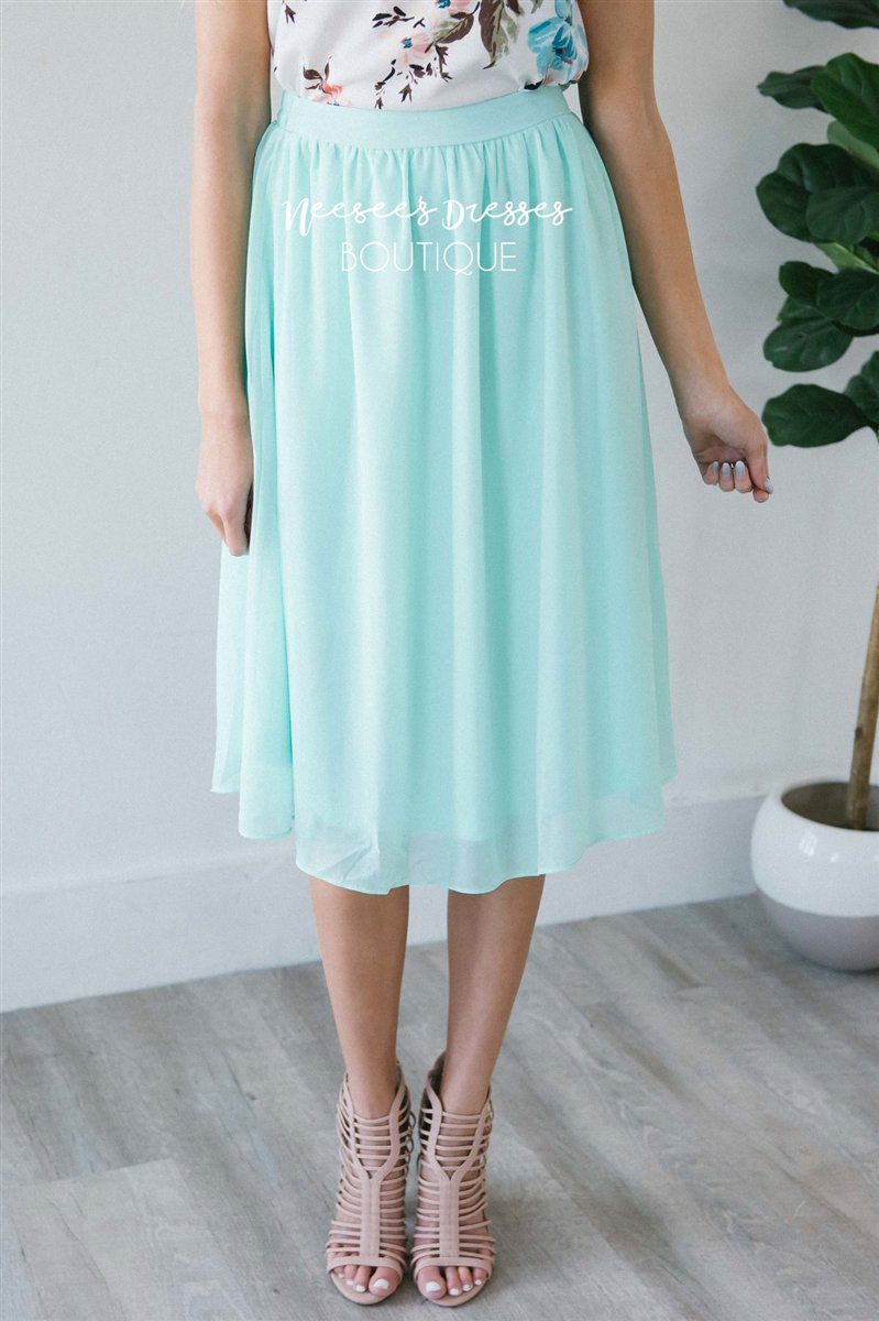 Mint Chiffon Skirt