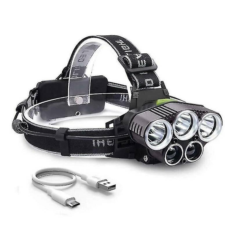 750000lm 5x T6 Led Headlamp Rechargeable Head Light Bright Flashlight Torch Lamp