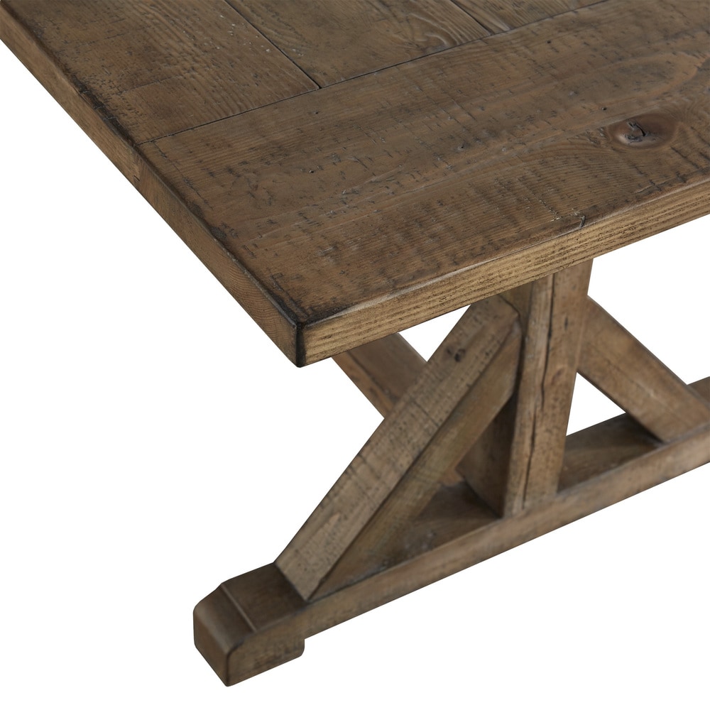 Paloma Rustic Reclaimed Wood Trestle Farm Table by iNSPIRE Q Artisan