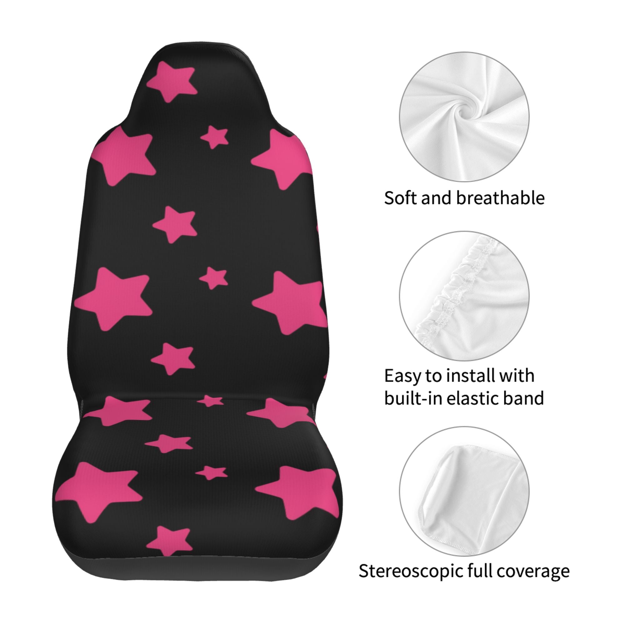 ZICANCN Car Seat Cover Stars Art Pattern Car Front Seat Covers Protectors ， Automotive Seat Covers for Cars Trucks Suv