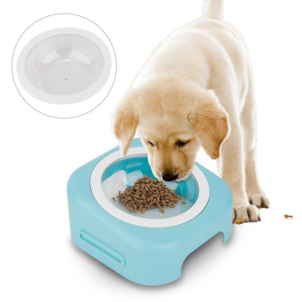 Plastic Transparent Pet 10 Degree Slanted Bowl Feeder With Durable Stand For Cat Dog(blue)