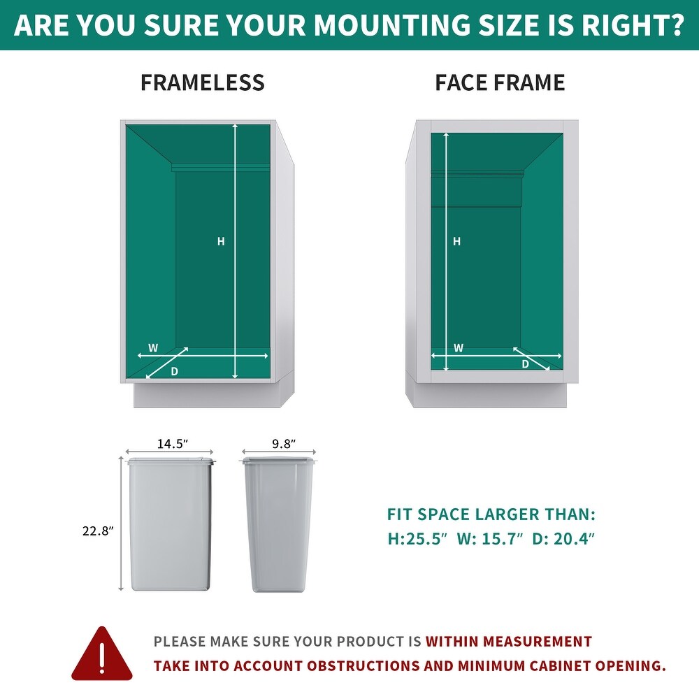 Double 43 Quart Pull Out Kitchen Waste Containers
