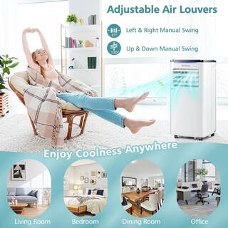 Costway 10000 BTU Portable Air Conditioner AC Unit 3-in-1 Cools 350 Sq. Ft. with Dehumidifier Remote in White FP10345US-WH