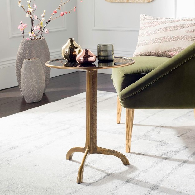 Brent Accent Table Antique Brass Safavieh