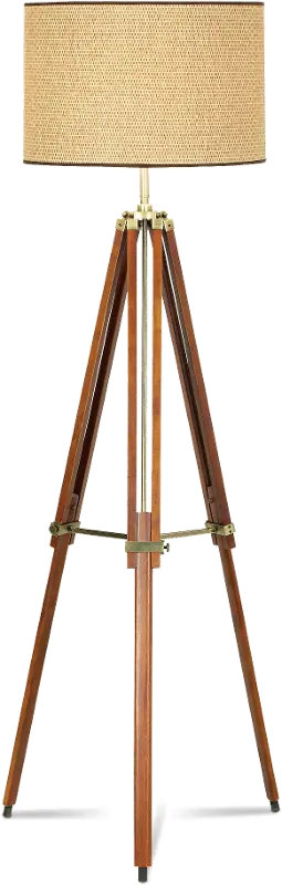 Walnut Tripod Floor Lamp