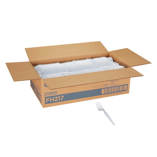 Dixie Heavy Weight Polystyrene White Fork  1000 Co...