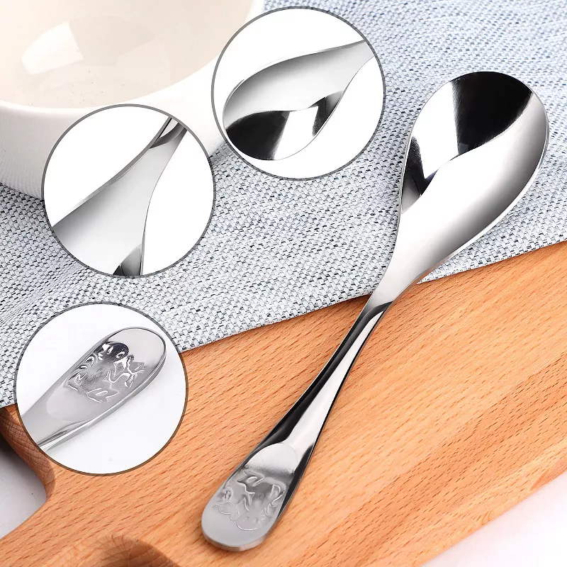 5Pcs Stainless Steel Spoons for Cooking Soup Spoon Dining Spoons 7.5