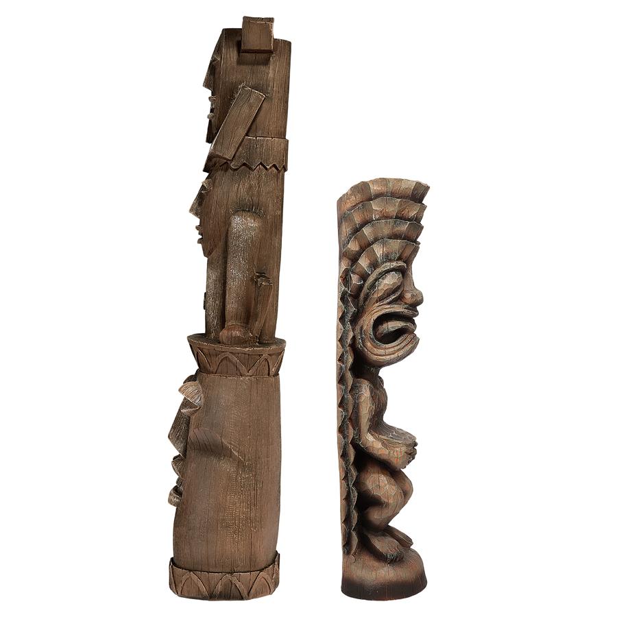 Design Toscano Tiki Gods: the Art of Celebration Statues Set of Luau & Three Pleasures Gods