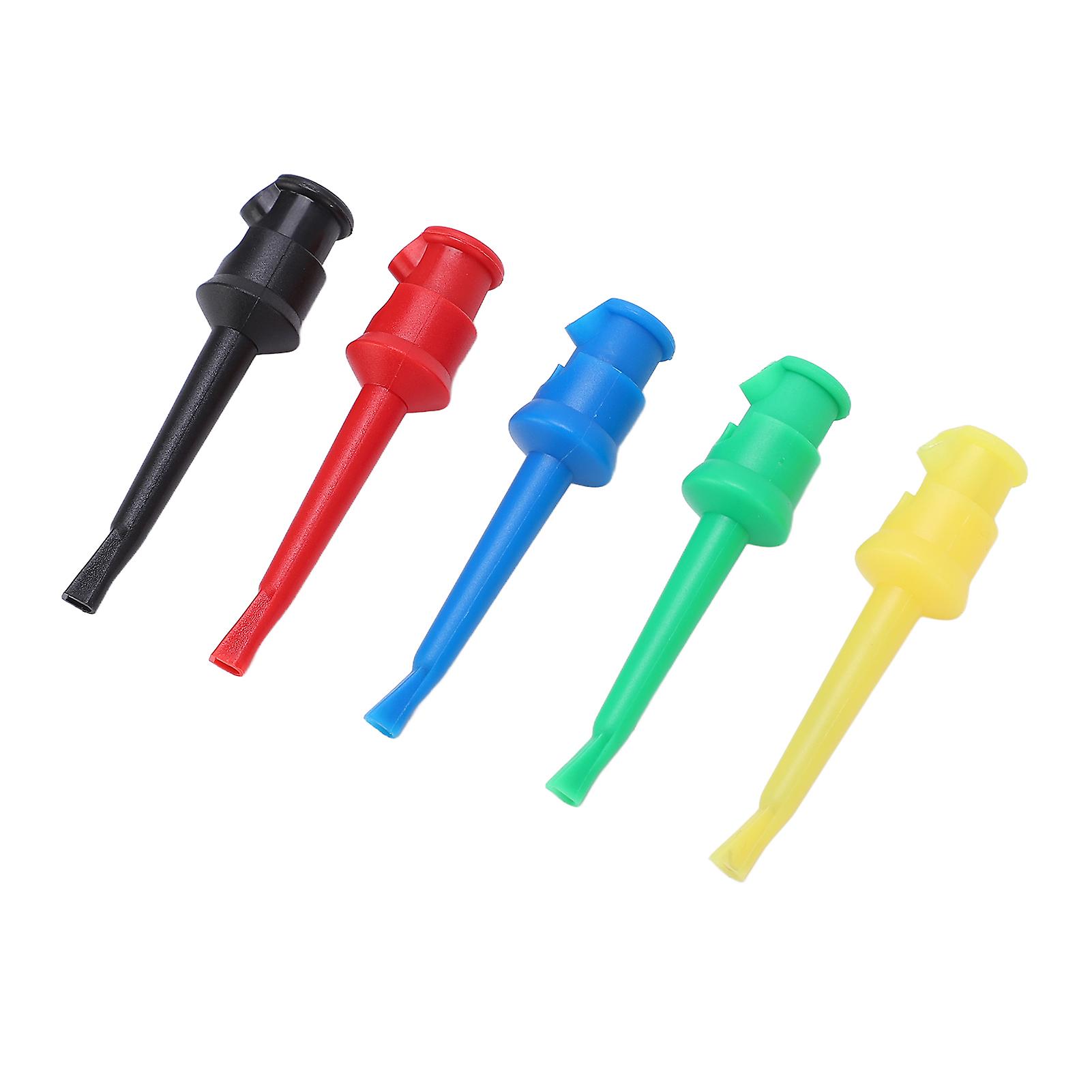 Test Hook Clip 5 Colors Welded Abs Nickel Plated Brass Multimeter Test Probes For Routine Circuit