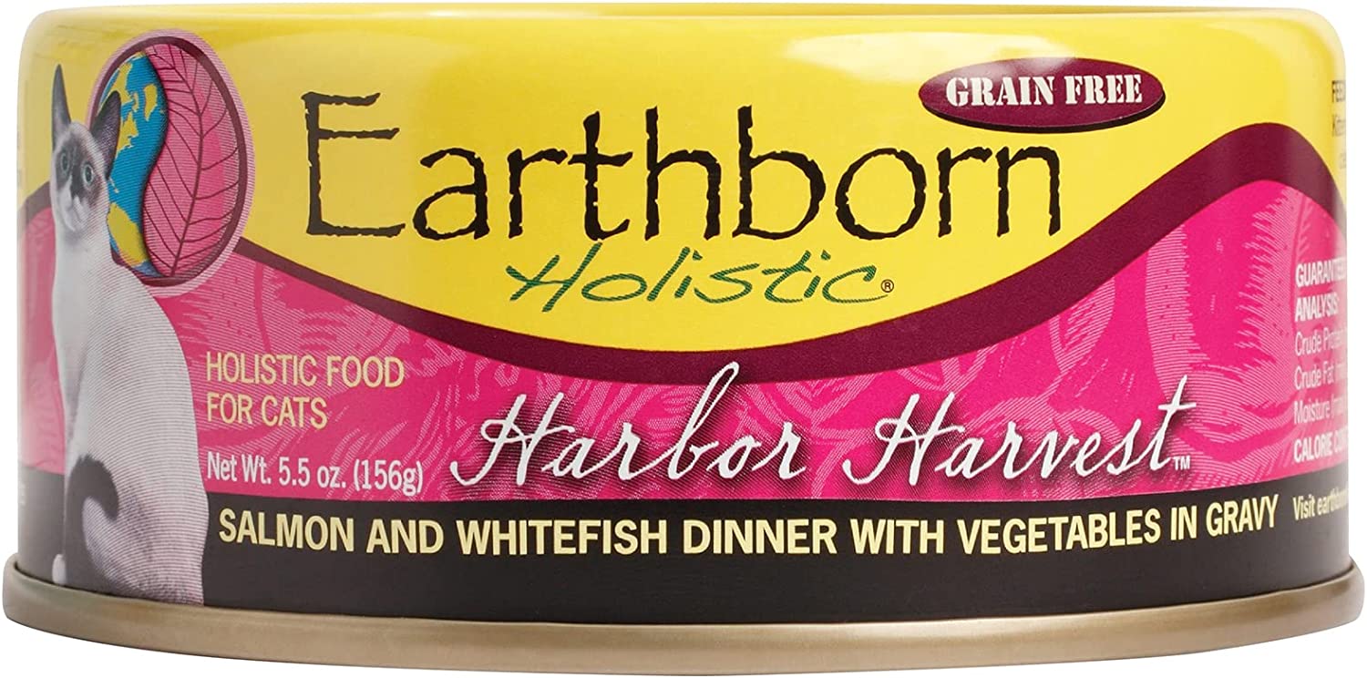 Earthborn Holistic Harbor Harvest Grain Free Canned Cat Food 5.5-oz， case of 24