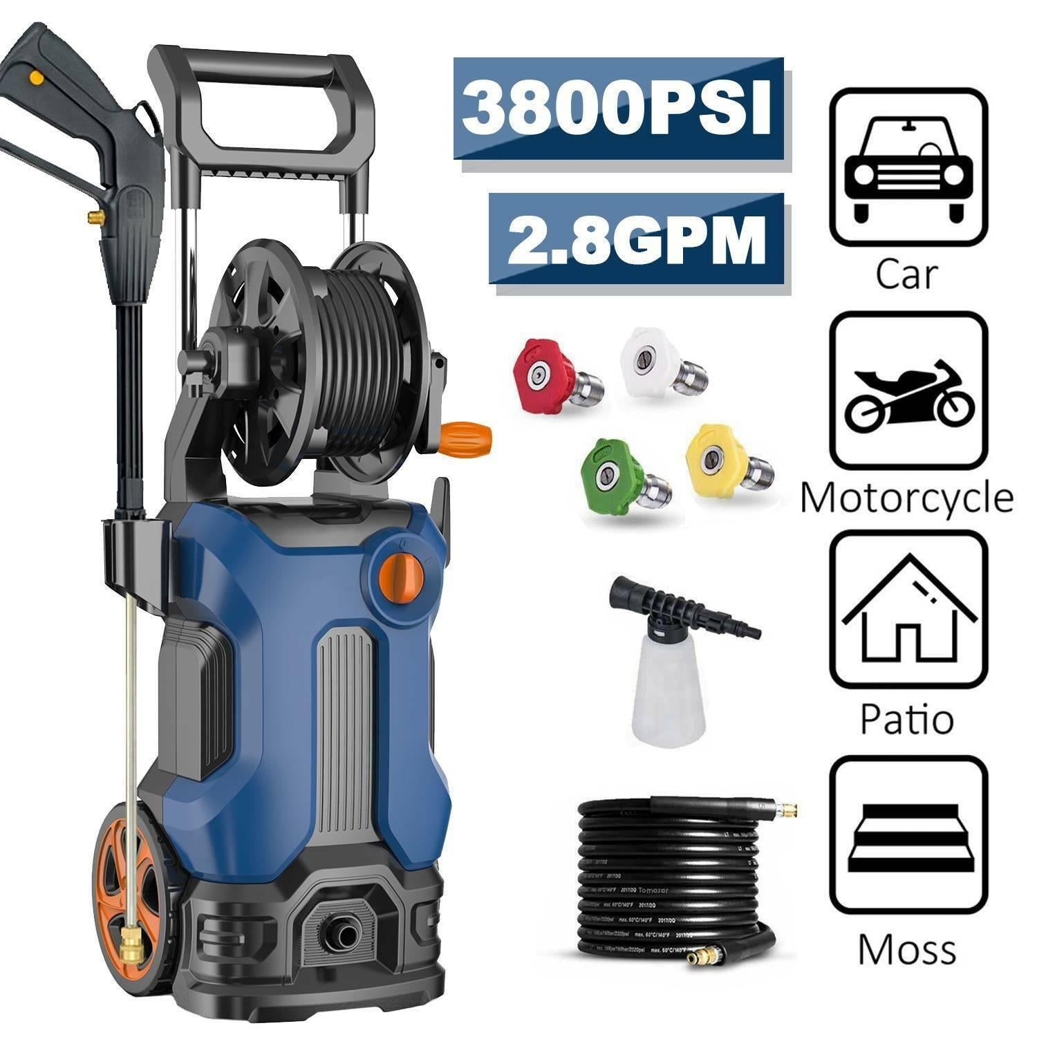 3800PSI 2.8GPM Electric Pressure Washer High Power Cleaner,Water Sprayer Machine