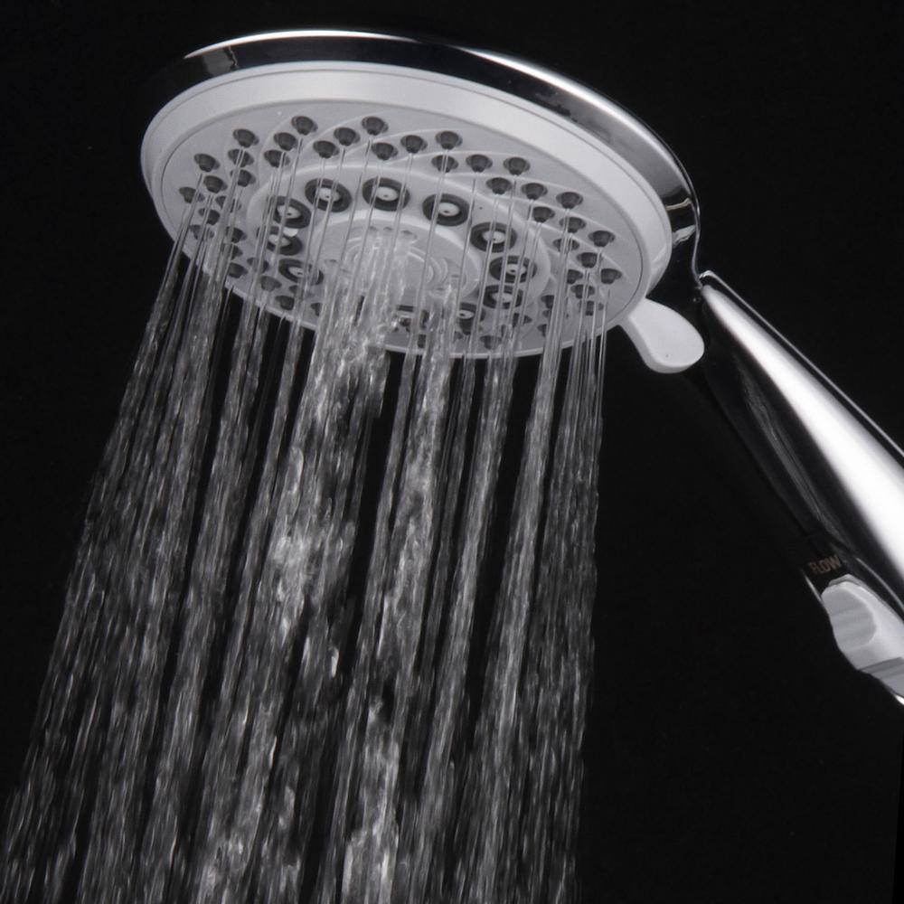 Hotel Spa 7-Spray 4 in. Single Wall Mount Waterfall Handheld Rain Shower Head in Chrome 21458