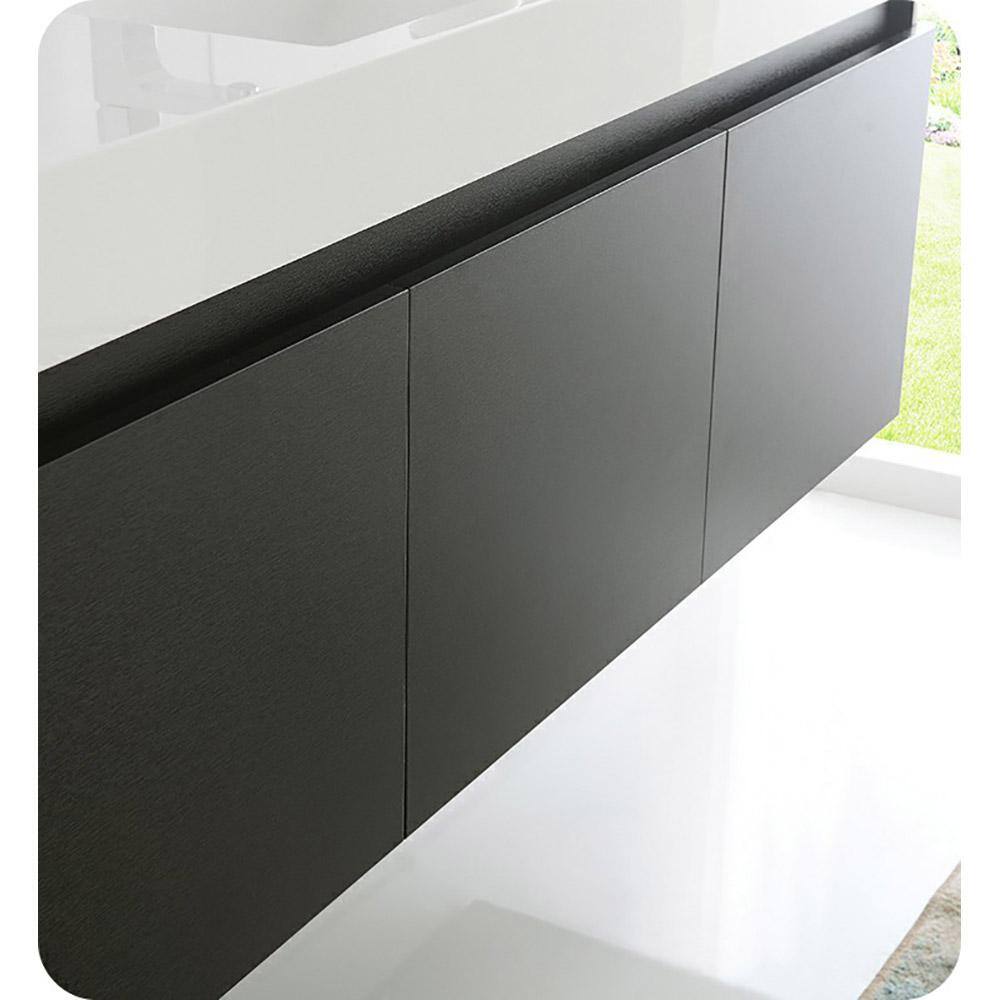 Fresca Mezzo 60 in. Modern Wall Hung Bath Vanity Cabinet Only in Black FCB8041BW