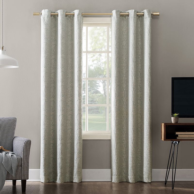 Sun Zero 2-pack Kalmar 100% Blackout Theater Grade Botanical Grommet Window Curtain