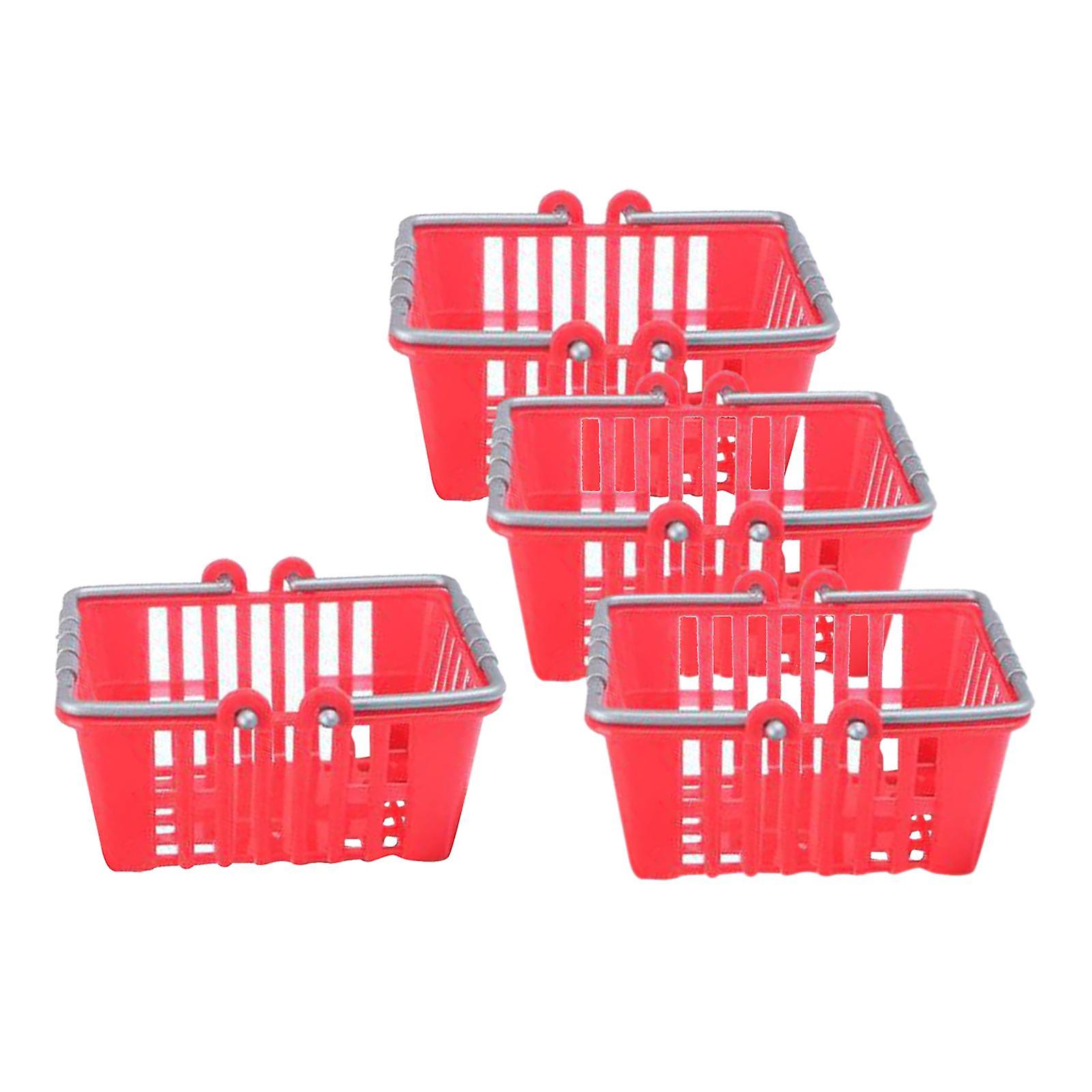 4 Pieces 1:12 Scale Dollhouse Miniature Shopping Baskets Ornament Decoration