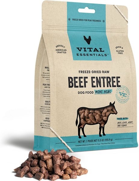 Vital Essentials Freeze-Dried Raw Beef Entree Mini Nibs Dog Food