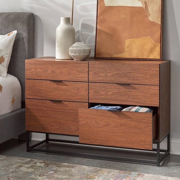 Noble 6 Drawers Dresser Walnut Buylateral