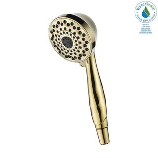 Delta 7-Spray Patterns 1.75 GPM 3.81 in. Wall Mount Handheld Shower Head in Polished Brass 59426-PB-PK