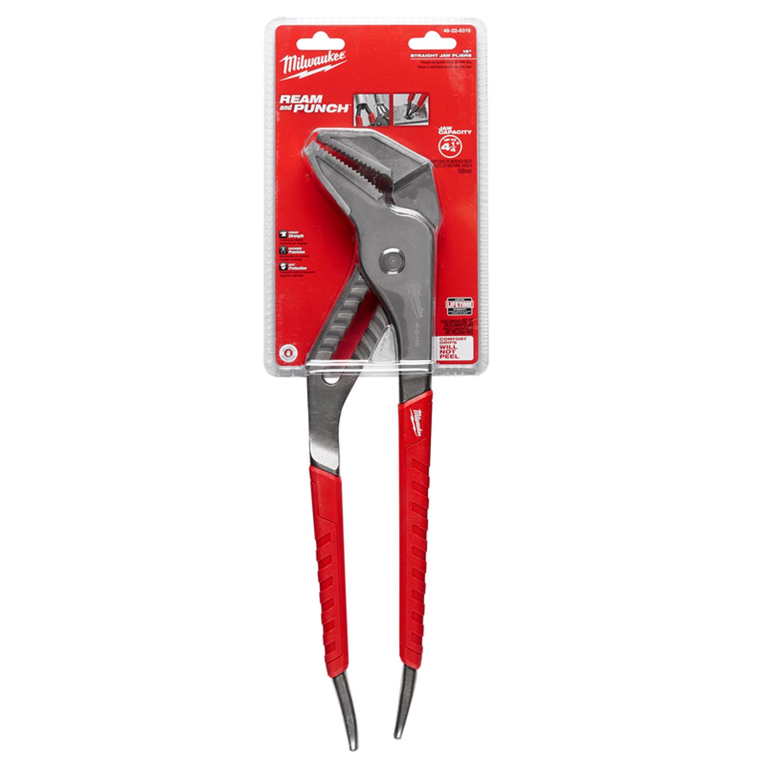 MW Ream \u0026 Punch 16 in. Forged Alloy Steel Straight-Jaw Pliers