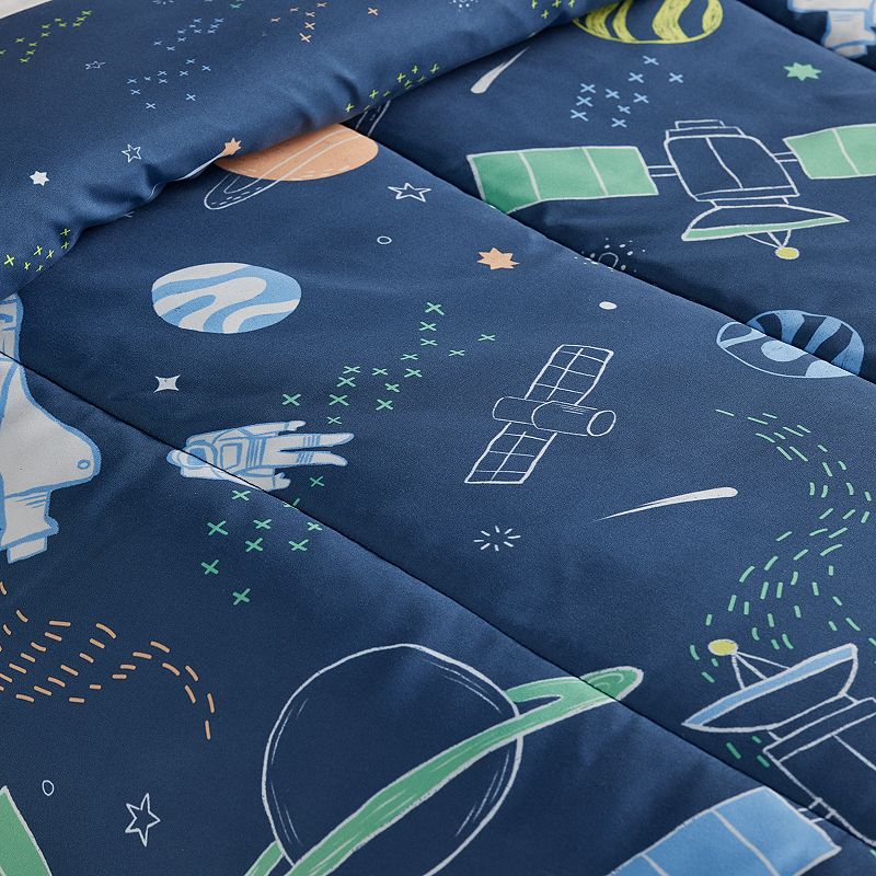 The Big One Kids? Evan Navy Space Reversible Comforter Set with Shams