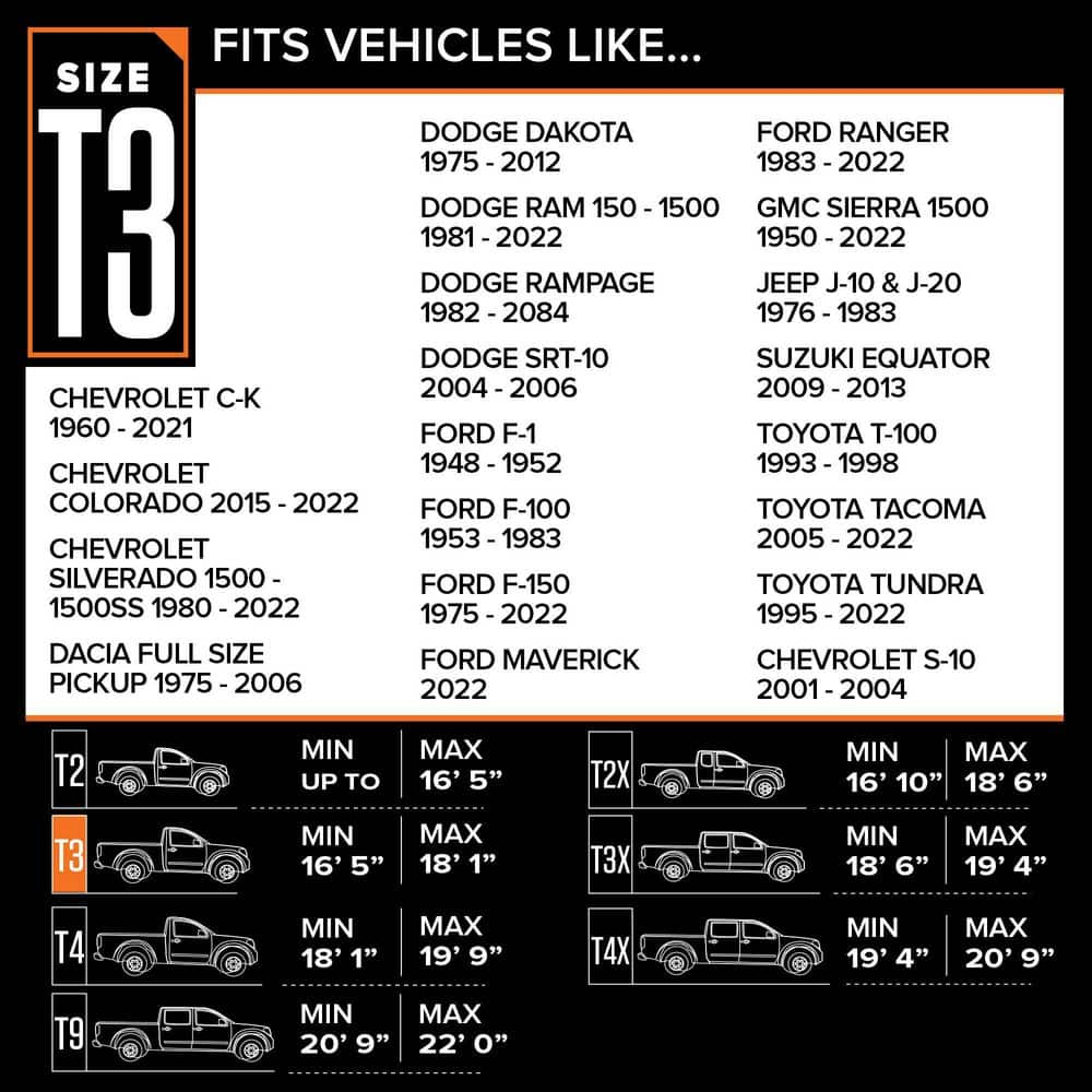 Budge Lite 217 in. x 70 in. x 60 in. Size T3 Truck Cover TB-3