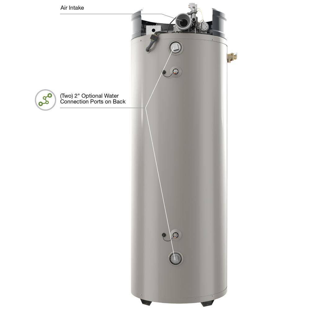 Rheem Commercial Triton Premium Heavy Duty High Eff. 80 Gal. 300K BTU ULN Natural Gas Power Direct Vent Tank Water Heater GHE80SS-300