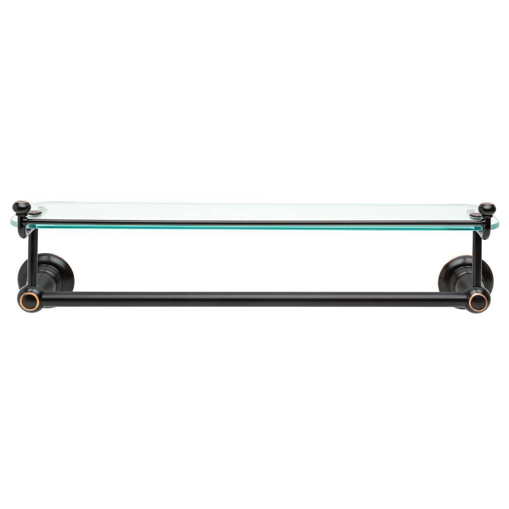 Delta Porter 18 in. Towel Bar with Glass Shelf in Oil Rubbed Bronze 78410-ORB