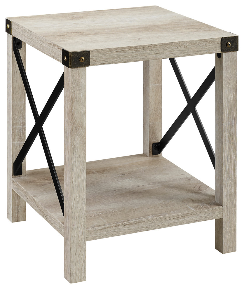 Bellevue WEIF64741 Paxton 18 quotSquare Rustic Farmhouse  quotX quotBarn   Side Tables And End Tables   by Buildcom  Houzz