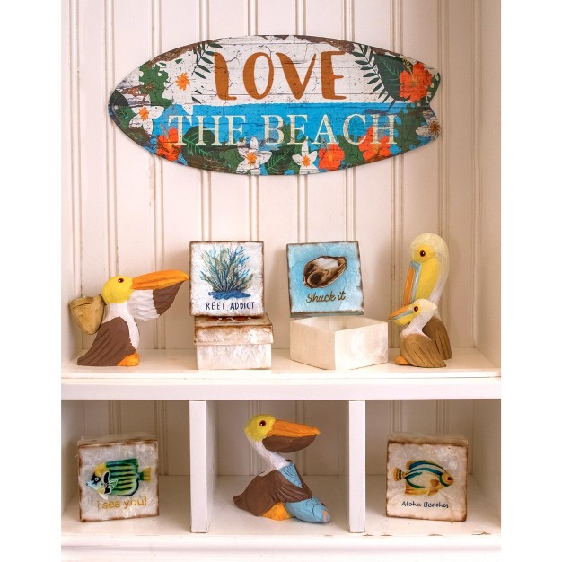 Beachcombers Metal Love The Beach Sign 5 89 X 13 95 X 0 19 Inches