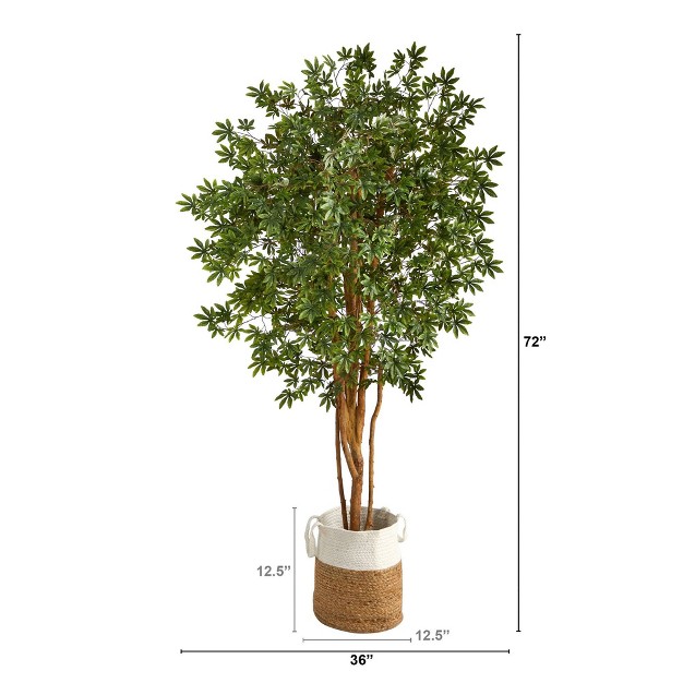 Nearly Natural 6-ft Japanese Maple Artificial Tree In Handmade Natural Jute And Cotton Planter