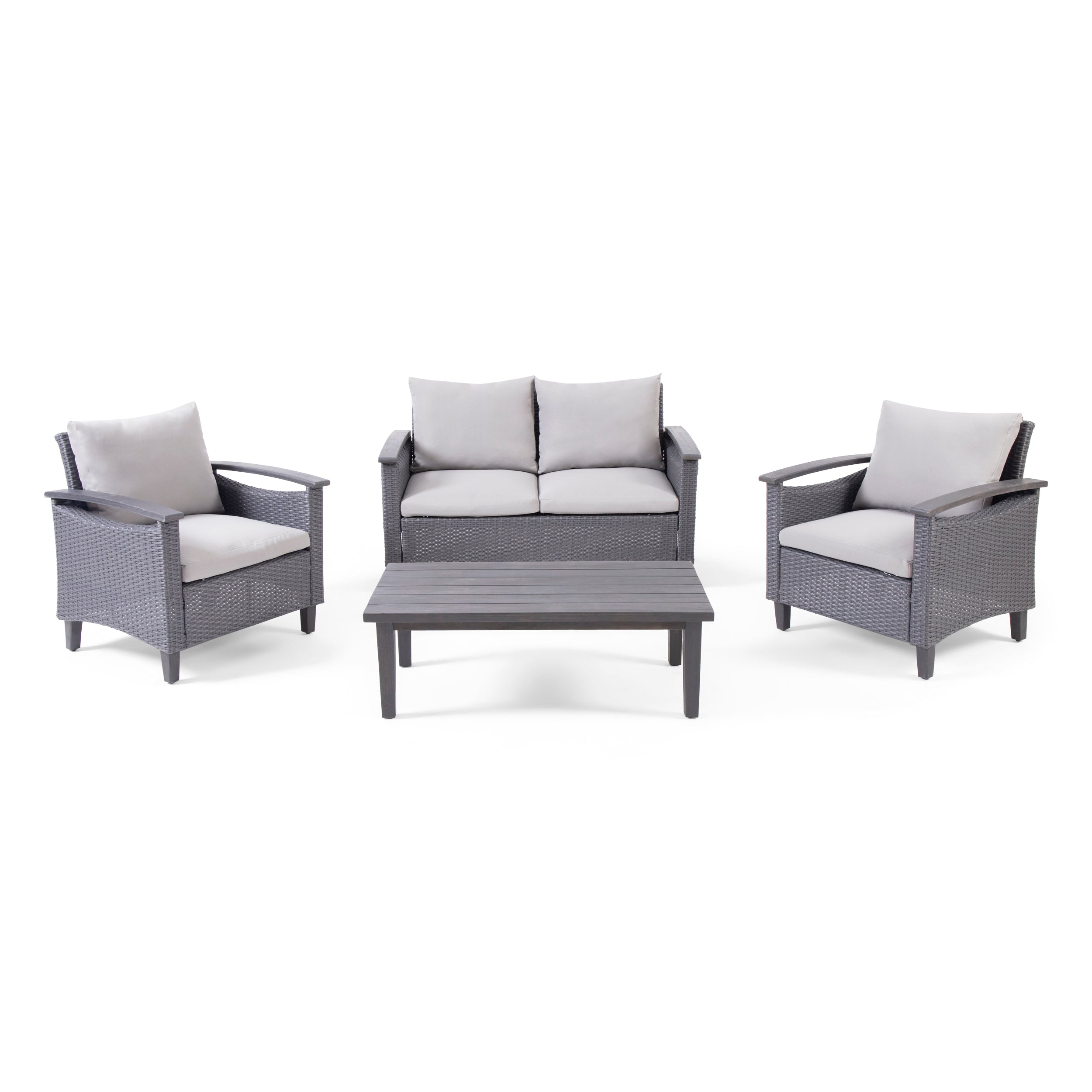 Velthur Outdoor 4 Seater Chat Set with Coffee Table