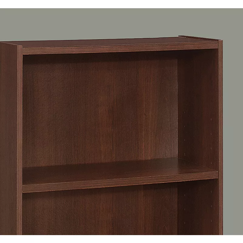 35.5 Coffee Brown Contemporary 3 Shelves Rectangular Bookcase